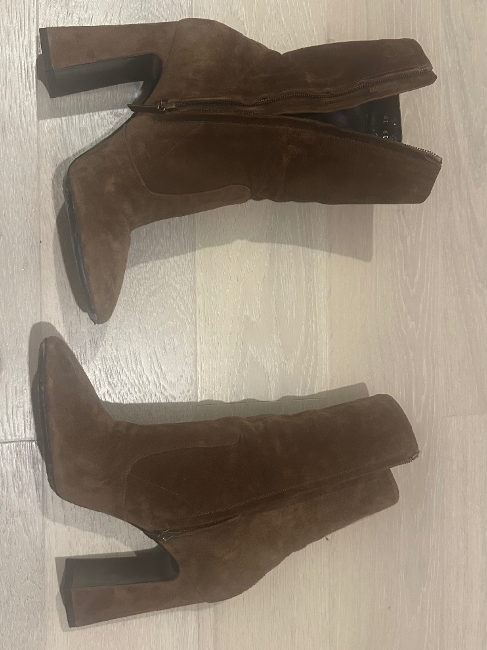 Saint Laurent brown suede ankle boots